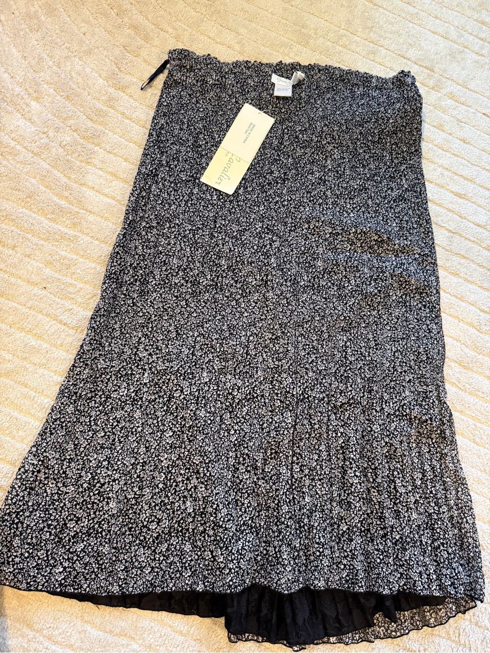 Reversible Black & White Floral Skirt